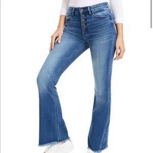 FLYING MONKEY Fray-Hem Flare Bootcut Jeans